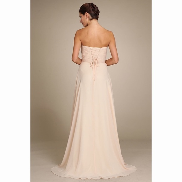 Ny0252 Pleated Champagne Dress - Picture 3 of 5